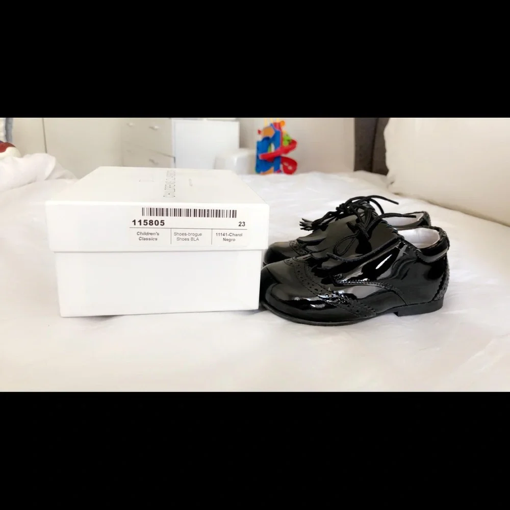 Children's Classics Black Patent Leather Brogues